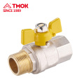 1/2" Female Thread Brass Gas Ball Valve Two Way Brass Ball Valve with Aluminum Butterfly Handle in Heavy Duty